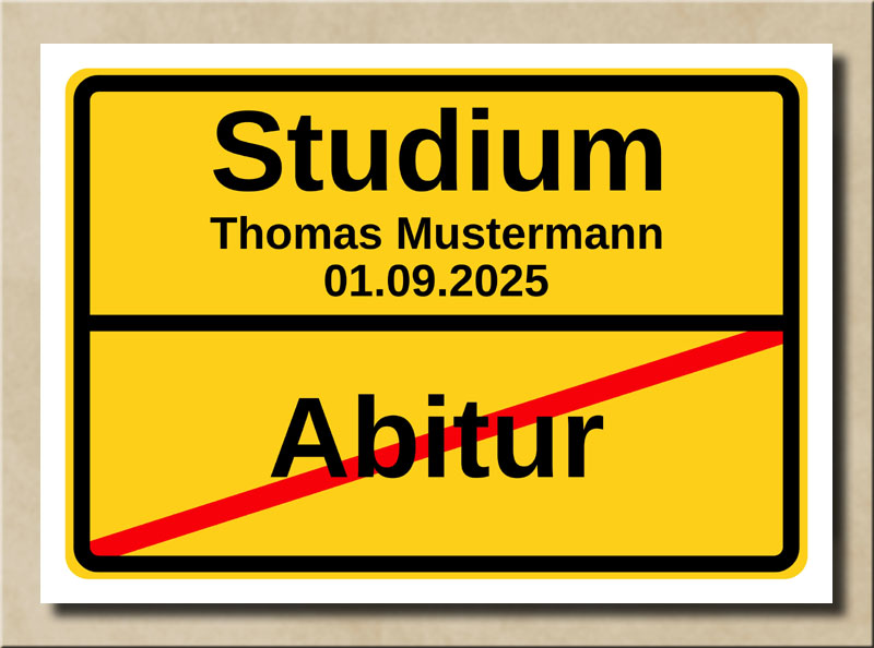 Ortstafel Abitur Studium