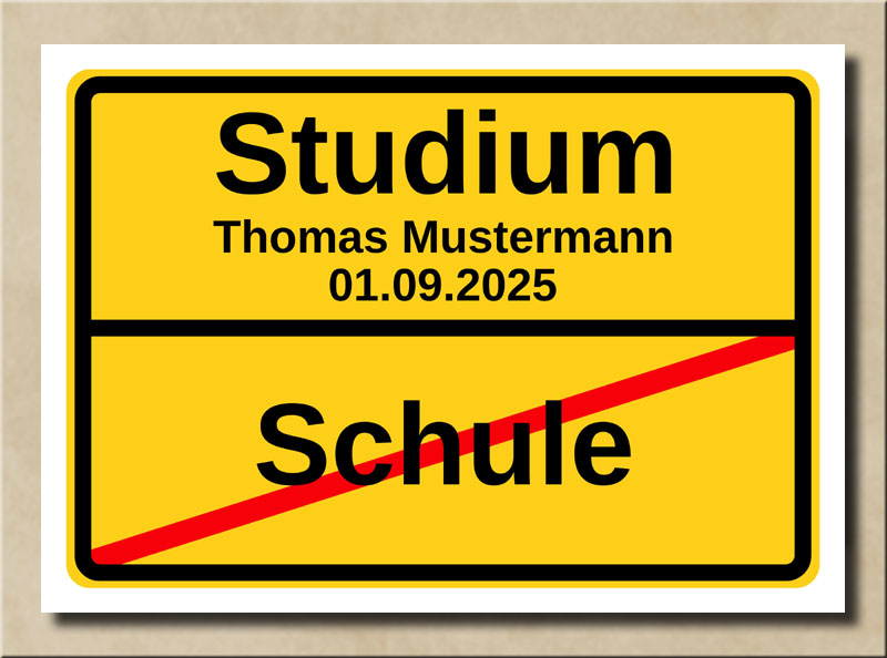 Ortstafel Schule Studium