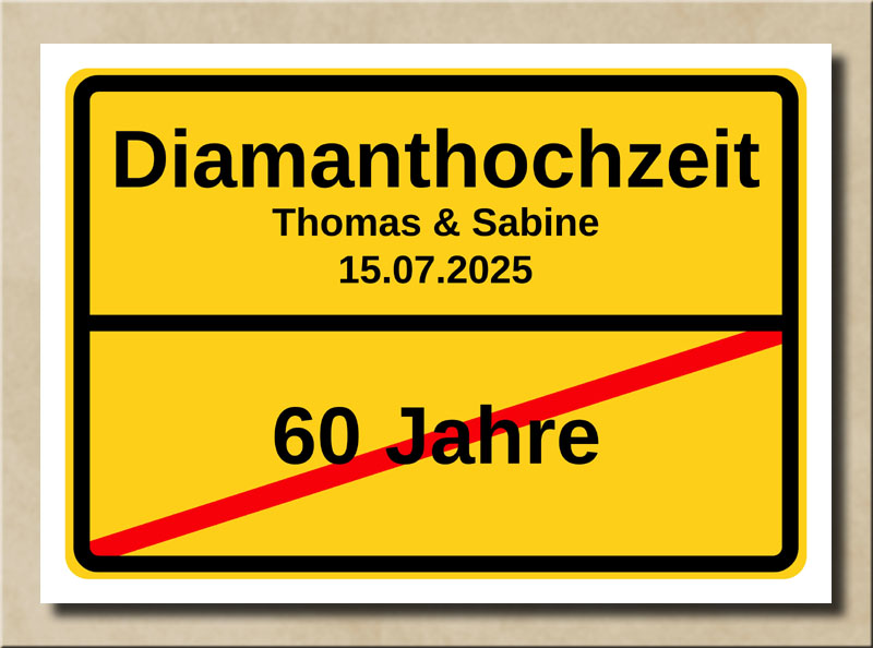 Ortsschild Diamanthochzeit