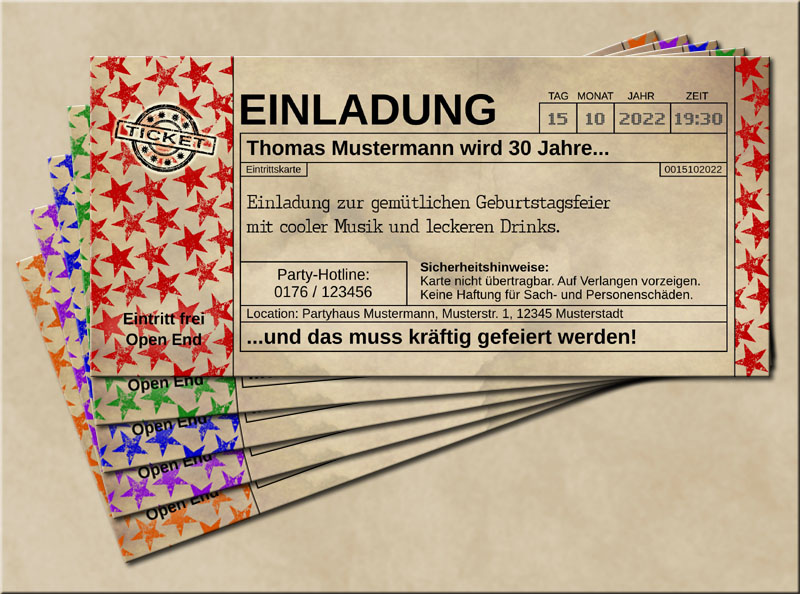 Celebrations Occasions Einladungskarten Geburtstag Einladung Ticket Party Geburtstagseinladung 40 30 50 Home Furniture Diy Breadcrumbs Ie